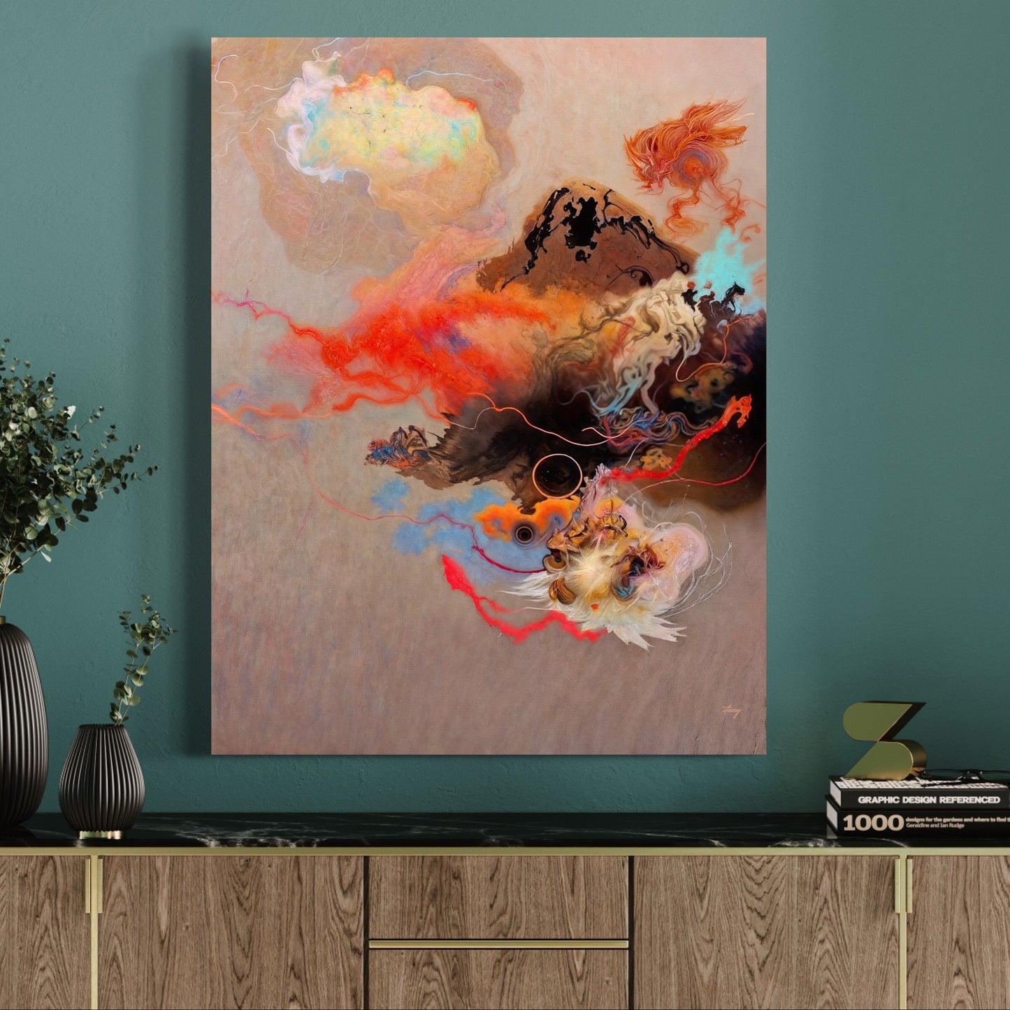 Canvas print Ethereal Unfolding by Tailored Canvases, vibrant abstract hillside artwork on Tampa Home & Garden Store