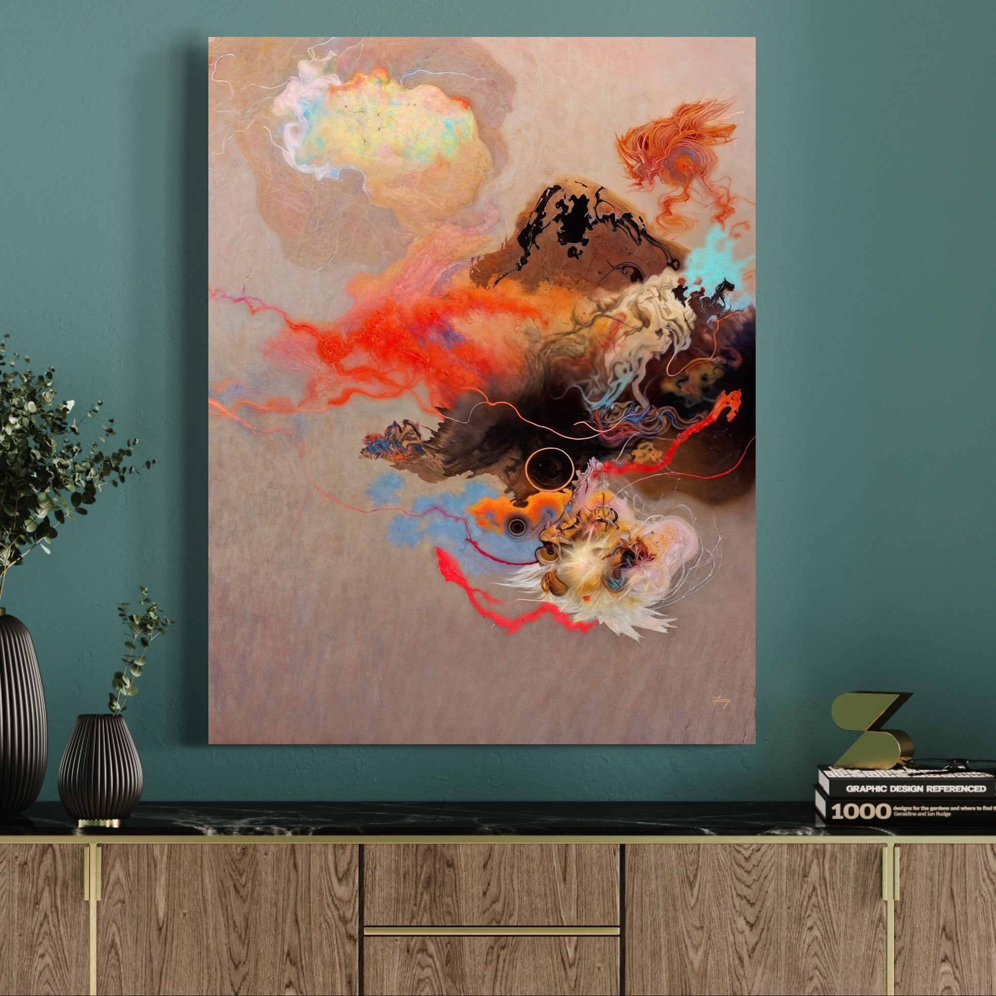 Canvas print Ethereal Unfolding by Tailored Canvases, vibrant abstract hillside artwork on Tampa Home & Garden Store
