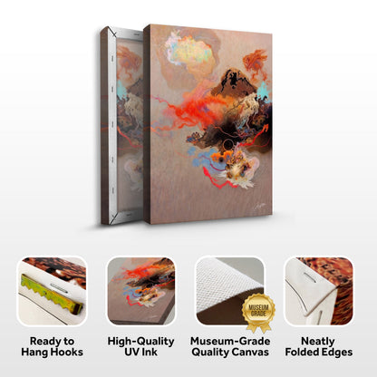 Canvas Print Ethereal Unfolding by Tailored Canvases; vibrant abstract colors on beige canvas on Tampa Home & Garden Store