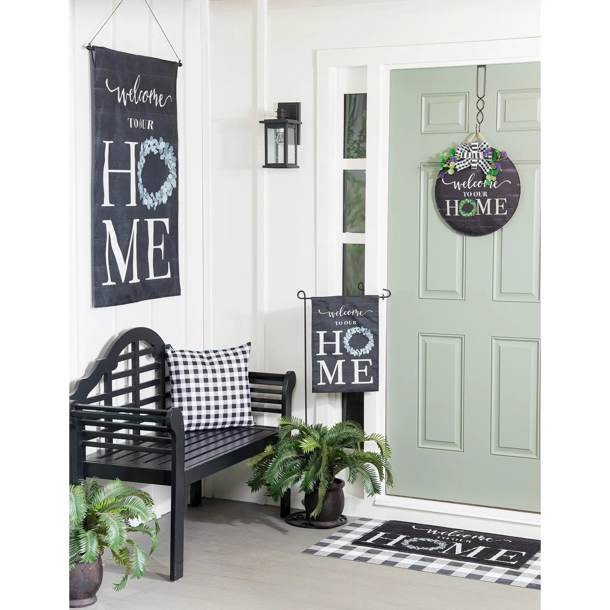 Eucalyptus Welcome House Burlap Flag - Tampa Home & Garden Store