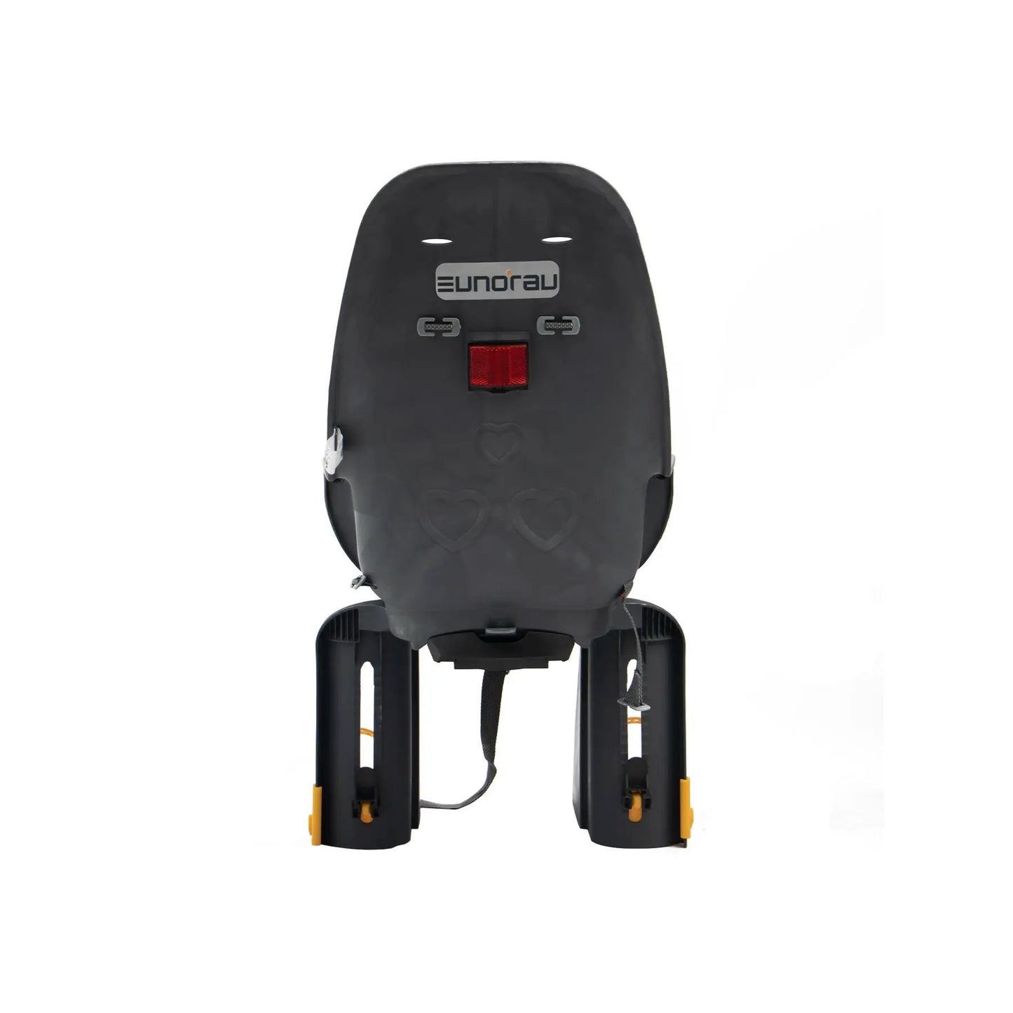 EUNORAU child bike seat back view heart motif black with red reflector on Tampa Home & Garden Store