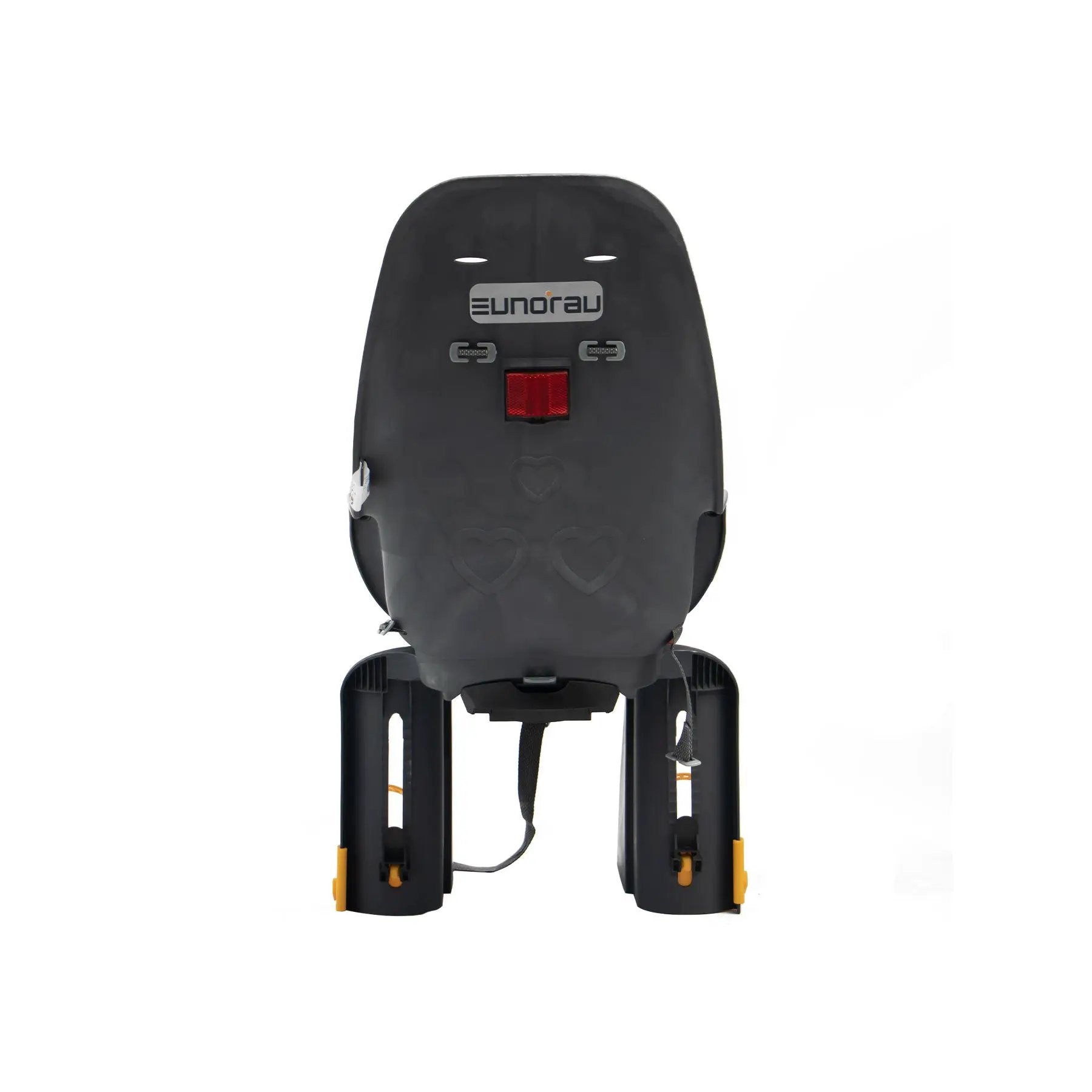 EUNORAU child bike seat back view heart motif black with red reflector on Tampa Home & Garden Store