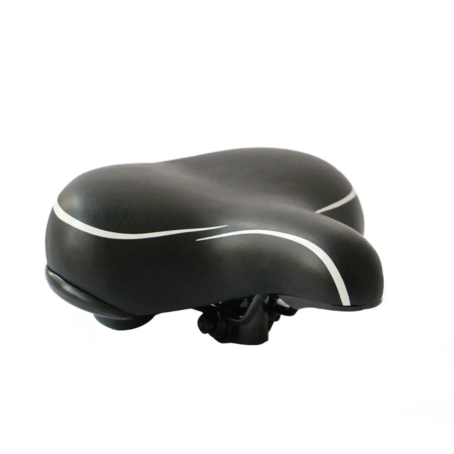EUNORAU C8 saddle, black with white trim, ergonomic contoured design on Tampa Home & Garden Store