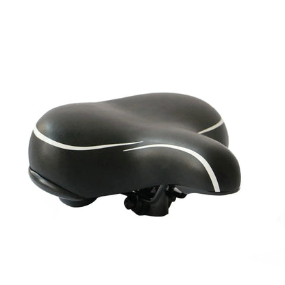 EUNORAU C8 saddle, black with white trim, ergonomic contoured design on Tampa Home & Garden Store