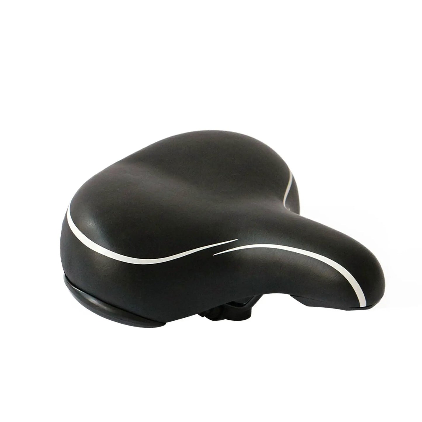 EUNORAU C8 Saddle black synthetic leather with white piping on Tampa Home & Garden Store