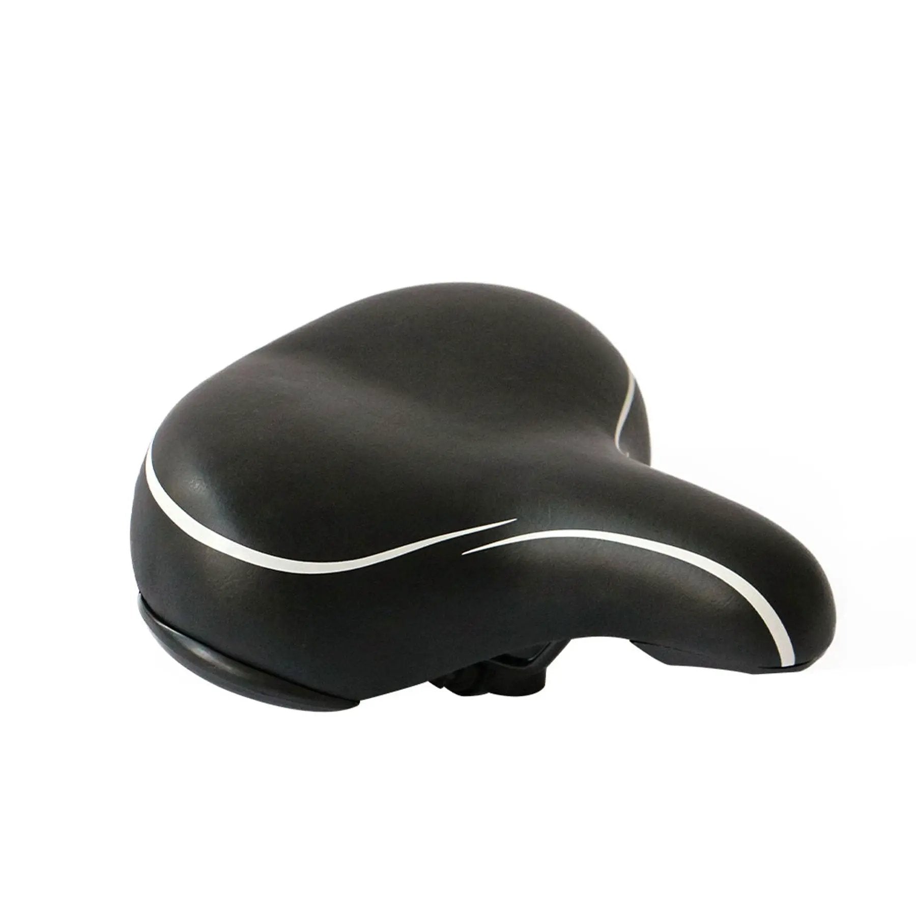 EUNORAU C8 Saddle black synthetic leather with white piping on Tampa Home & Garden Store