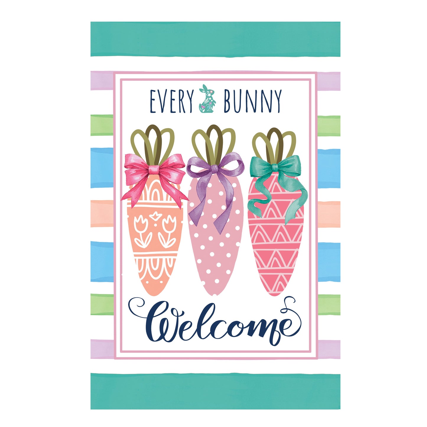 Every Bunny Carrot Welcome Applique Garden Flag - Tampa Home & Garden Store