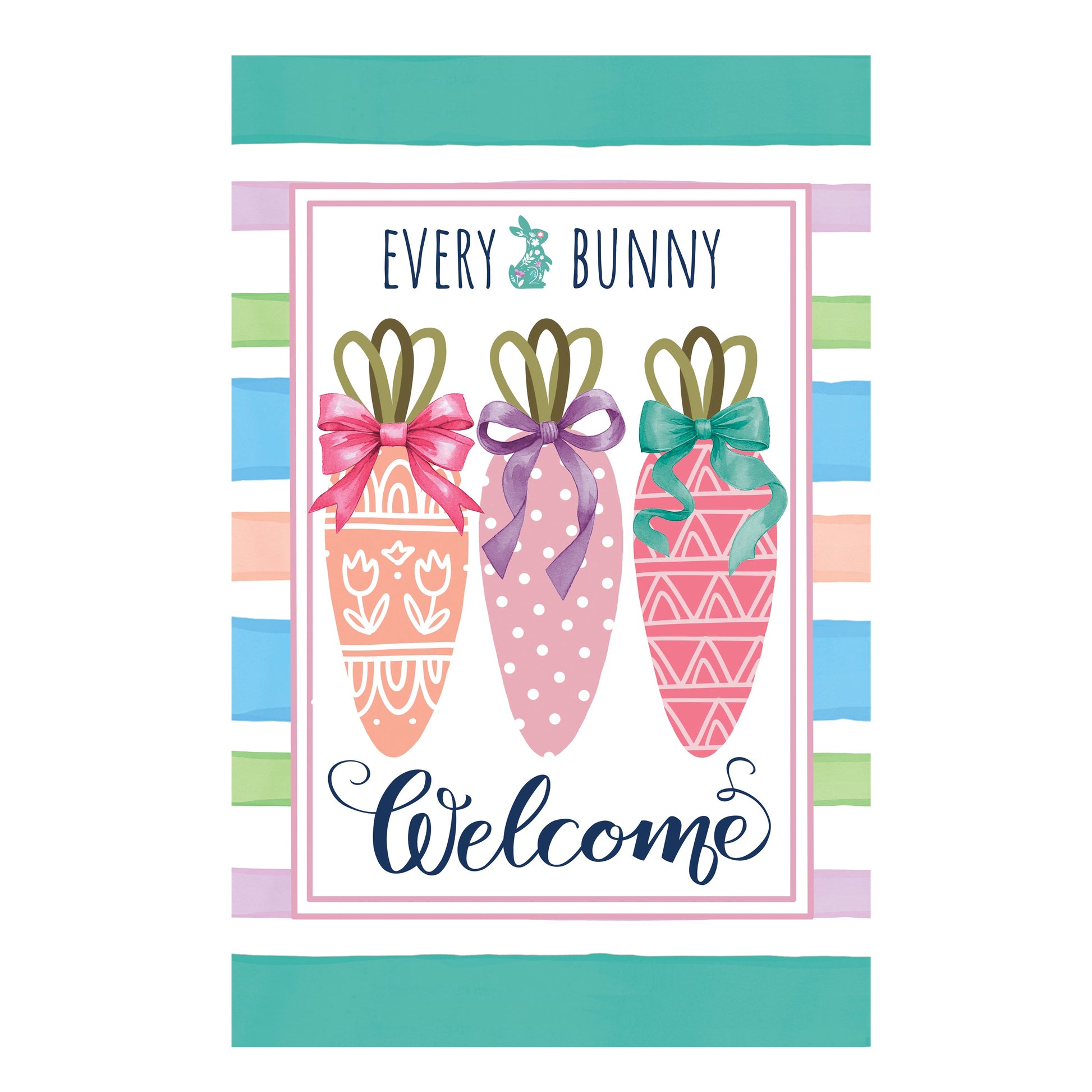 Every Bunny Carrot Welcome Applique Garden Flag - Tampa Home & Garden Store