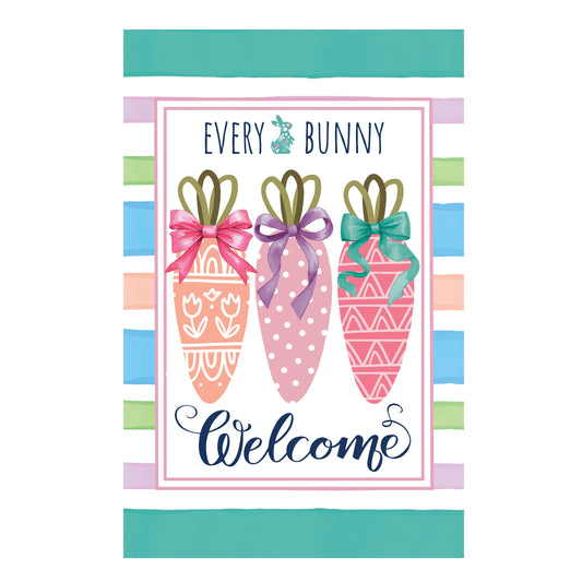 Every Bunny Carrot Welcome Applique Garden Flag - Tampa Home & Garden Store