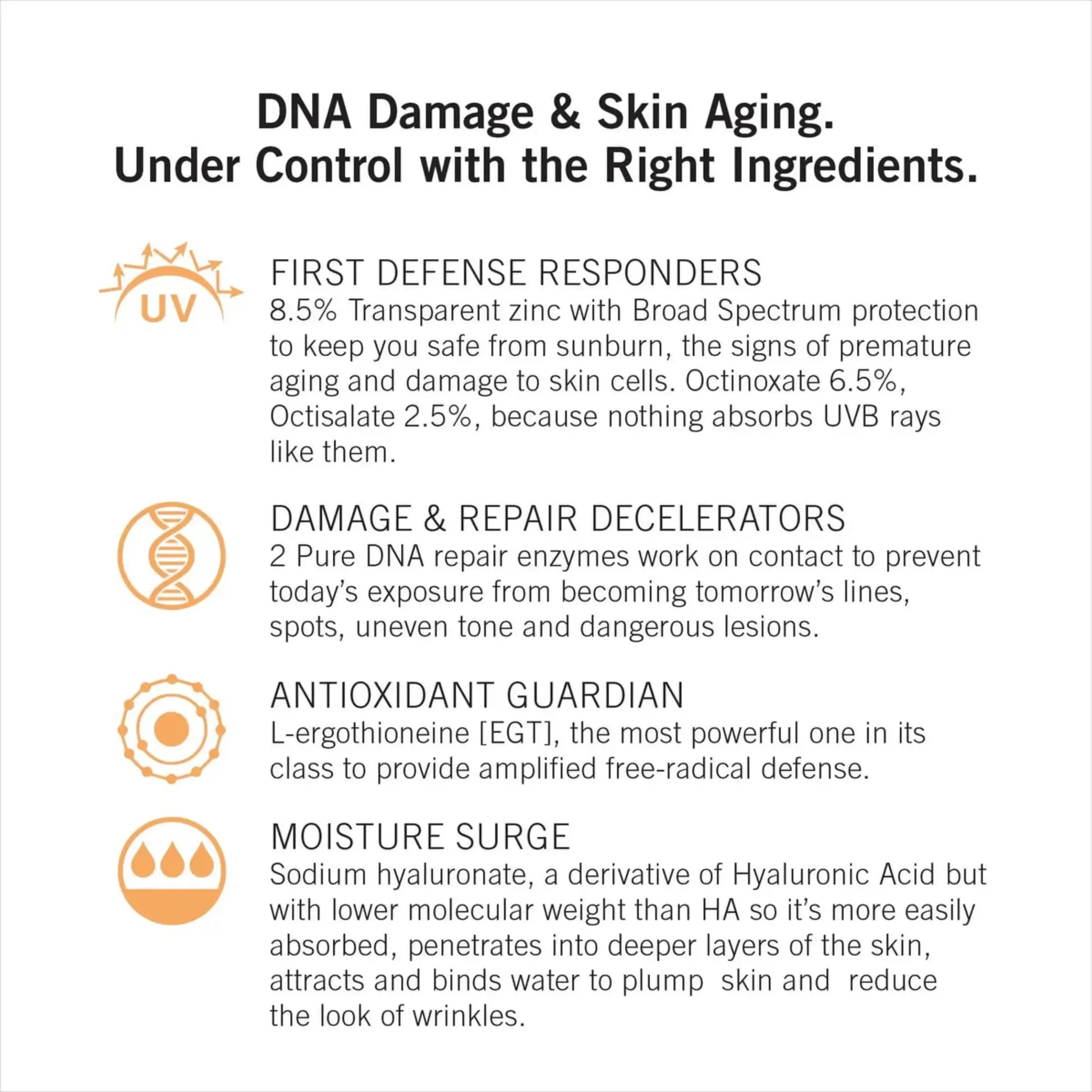 Neova Everyday Facial Fluid Broad Spectrum SPF 44 sunscreen with DNA damage and UV icons on Tampa Home & Garden Store