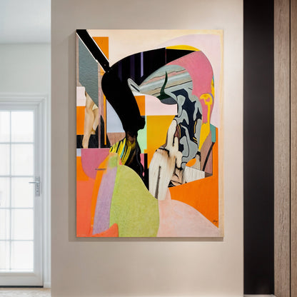 Canvas print Everything by Tailored Canvases; orange pink abstract shapes on crafting canvas on Tampa Home & Garden Store
