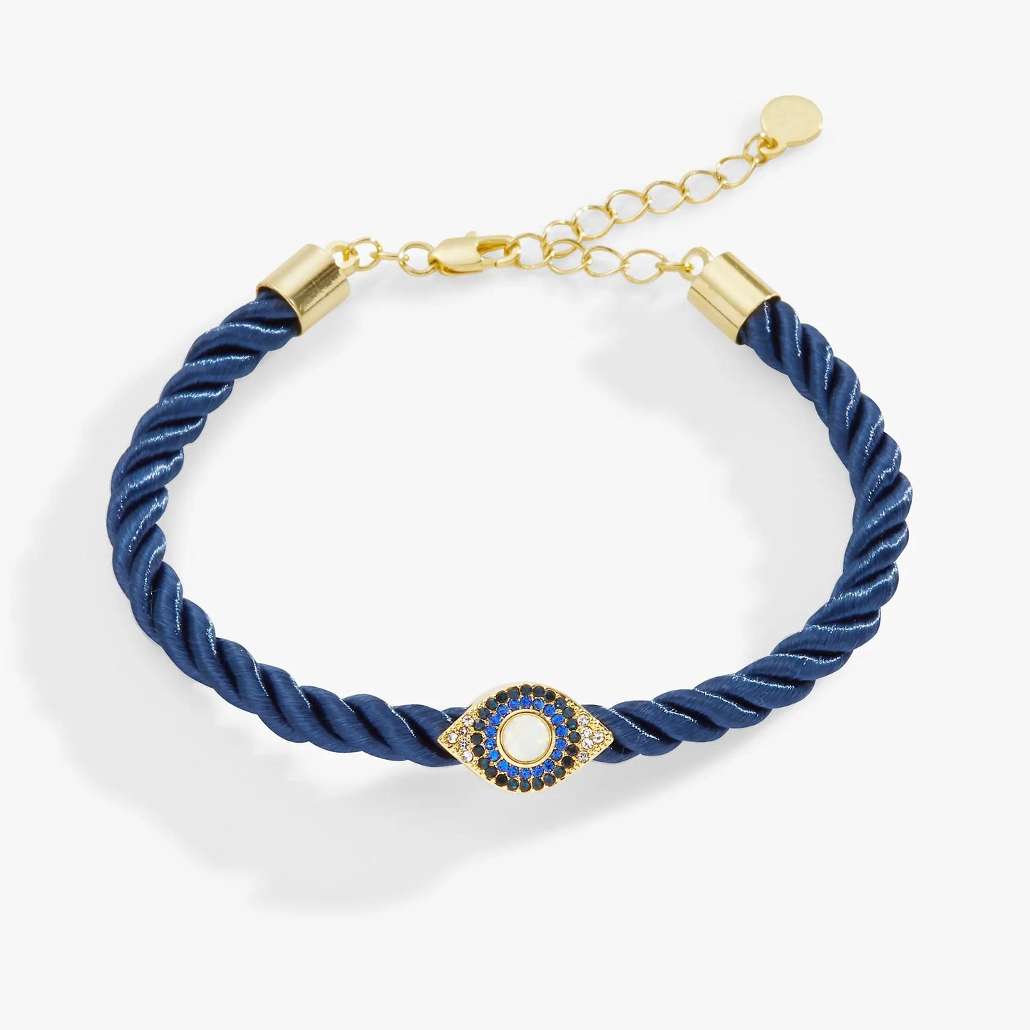 Evil Eye Adjustable Cord Bracelet by ALEX AND ANI, blue twisted cord with gold-tone centerpiece on Tampa Home & Garden Store