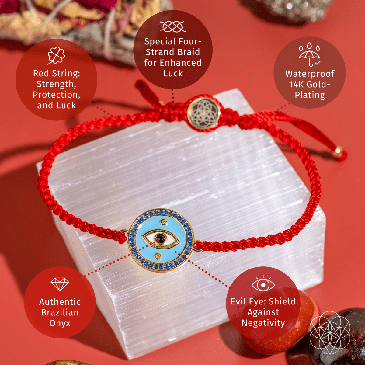 Evil Eye Guardian - Four-Strand Red String Bracelet - Tampa Home & Garden Store