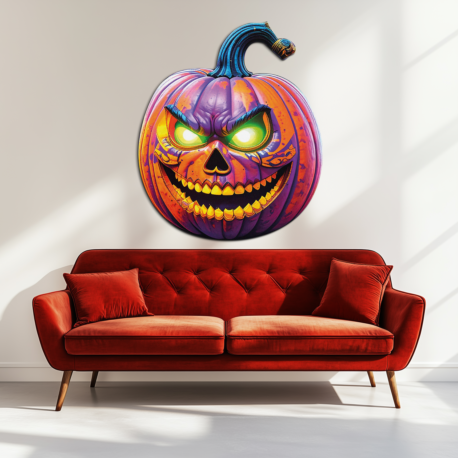 Evil Pumpkin Metal Wall Art – Spooky Halloween Decor-KAFUVM034 - Tampa Home & Garden Store