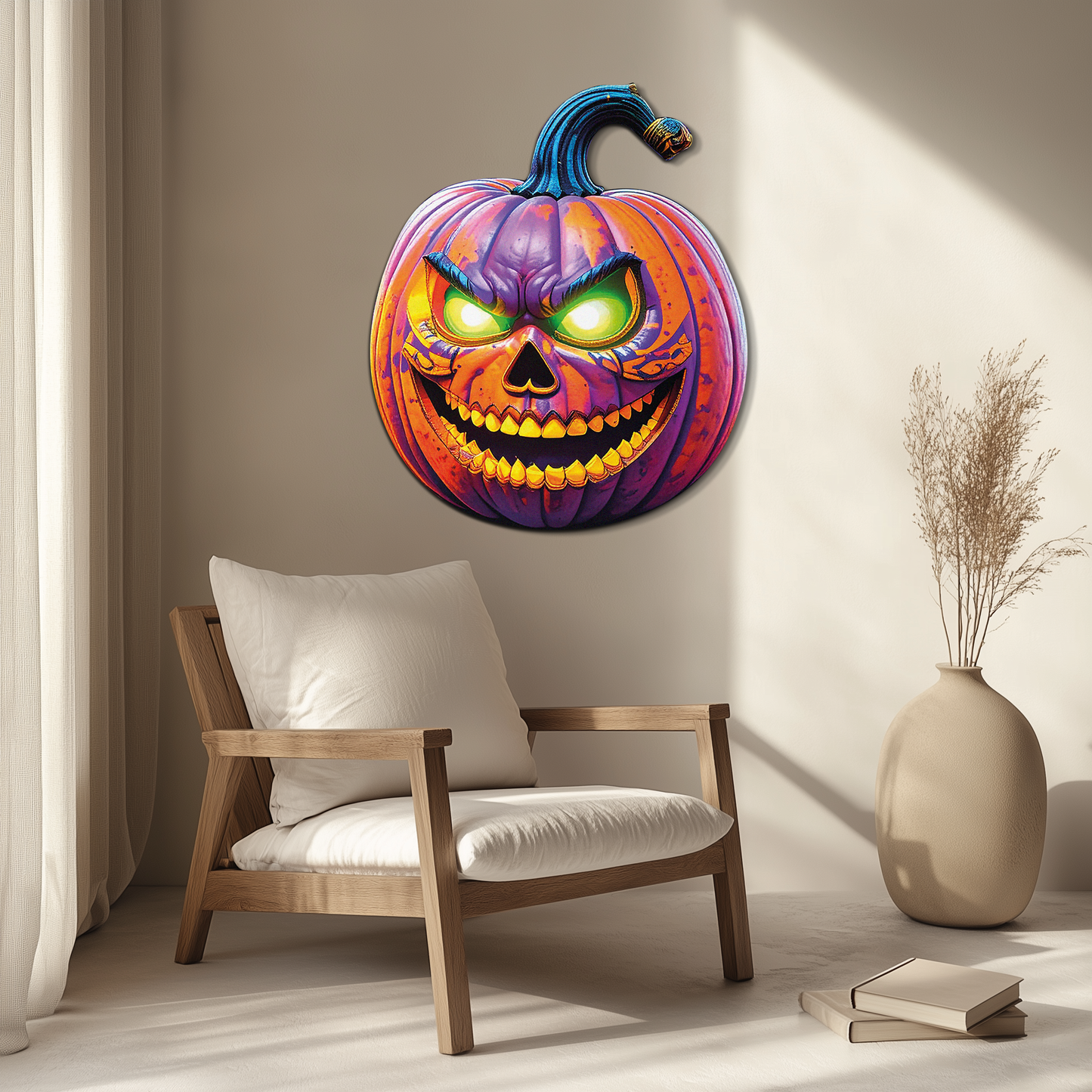 Evil Pumpkin Metal Wall Art – Spooky Halloween Decor-KAFUVM034 - Tampa Home & Garden Store