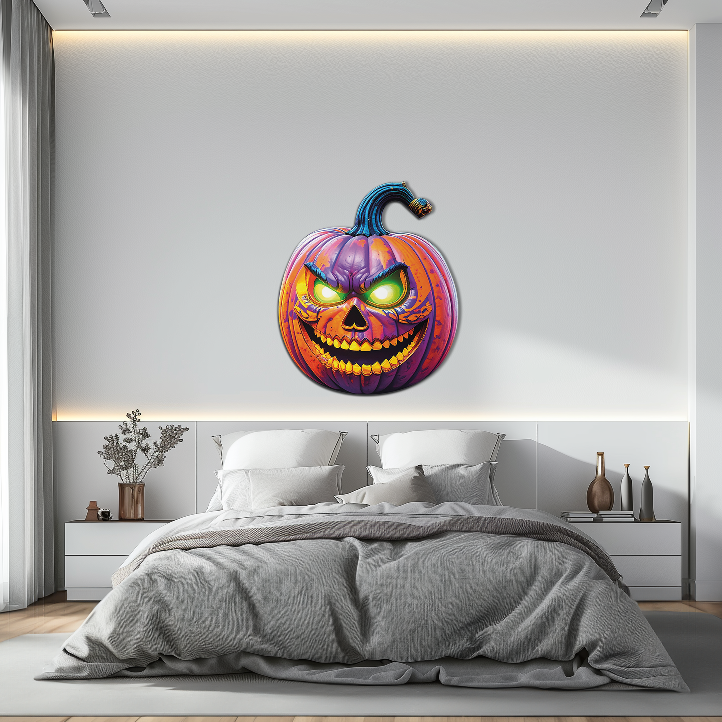 Evil Pumpkin Metal Wall Art – Spooky Halloween Decor-KAFUVM034 - Tampa Home & Garden Store