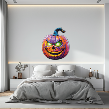 Evil Pumpkin Metal Wall Art – Spooky Halloween Decor-KAFUVM034 - Tampa Home & Garden Store