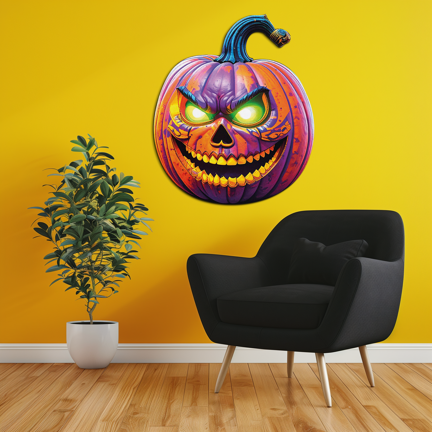 Evil Pumpkin Metal Wall Art – Spooky Halloween Decor-KAFUVM034 - Tampa Home & Garden Store