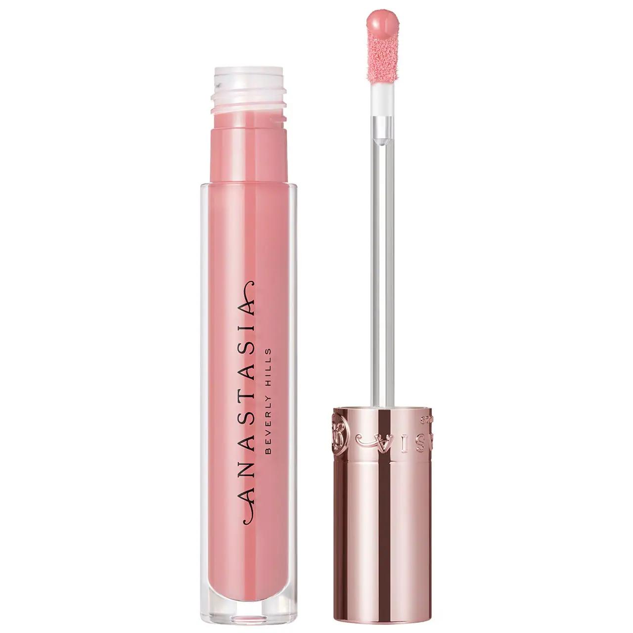 Universal Luminous Tinted Lip Gloss in soft pink with a rose-gold cap Beverly Hills branding on Tampa Home & Garden Store