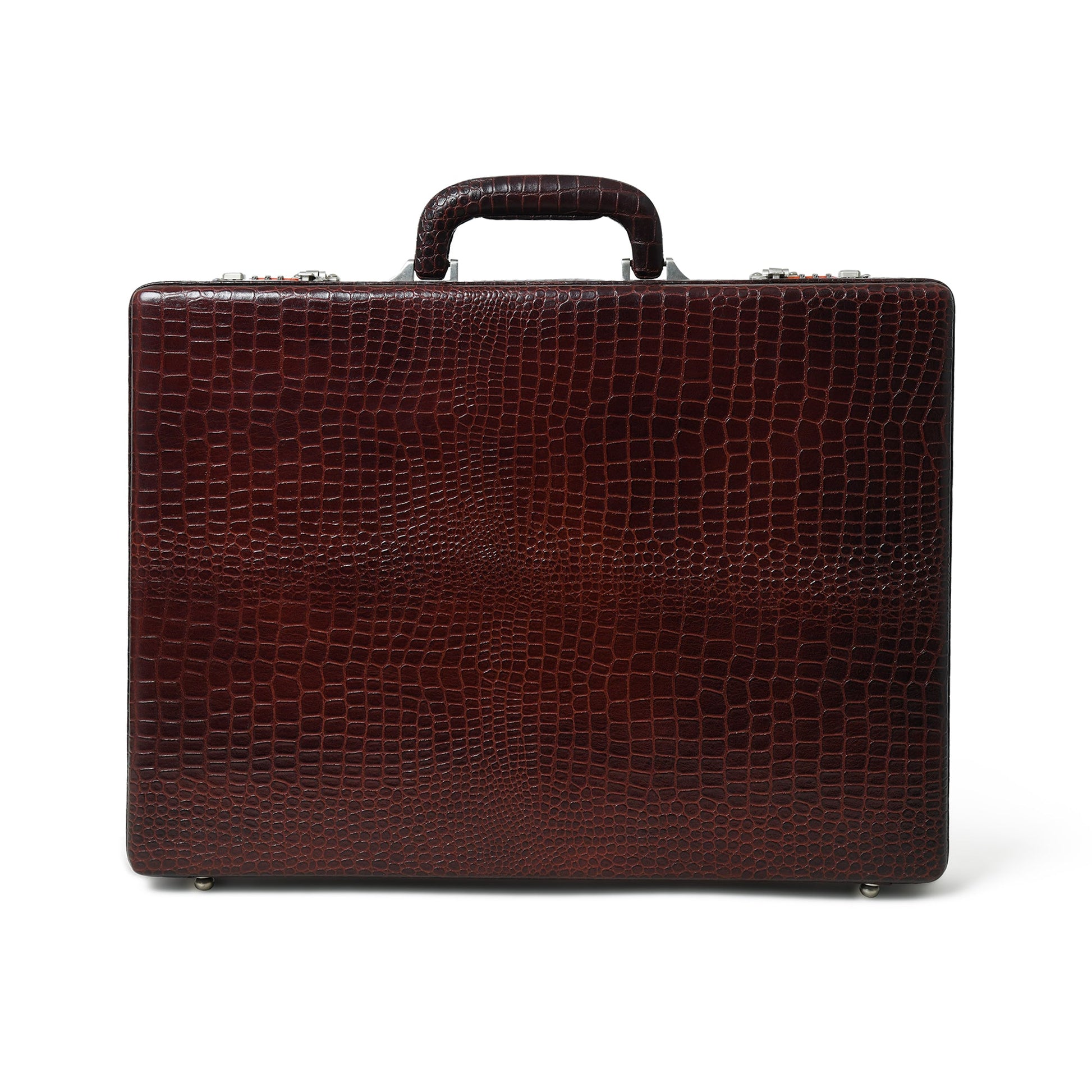 Executive Croco Leather Briefcase/Suitcase- Brown - Tampa Home & Garden Store