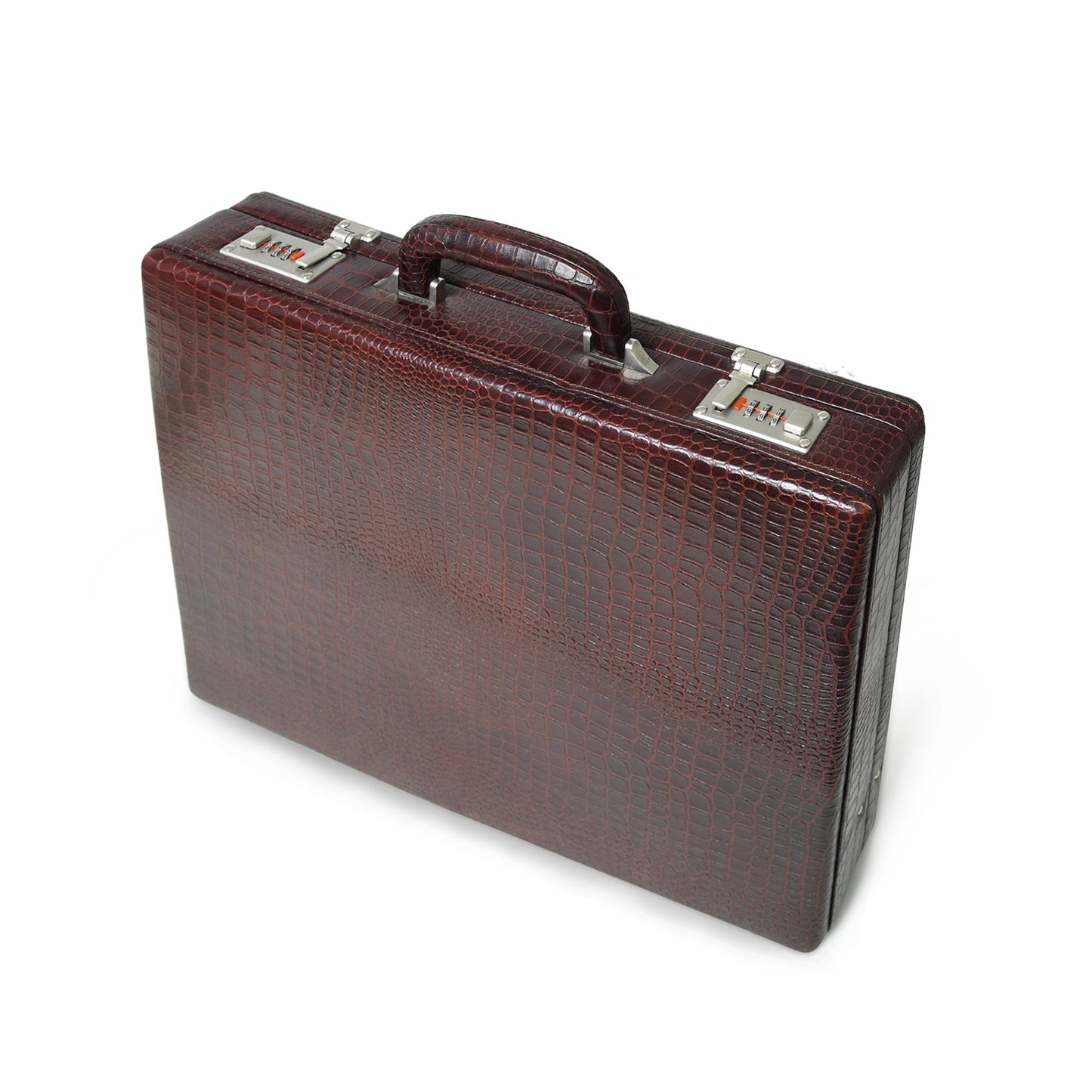 Executive Croco Leather Briefcase/Suitcase- Brown - Tampa Home & Garden Store