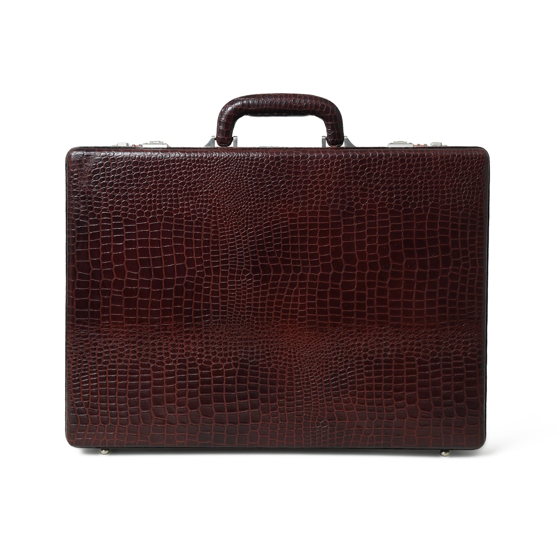 Executive Croco Leather Briefcase/Suitcase- Brown - Tampa Home & Garden Store