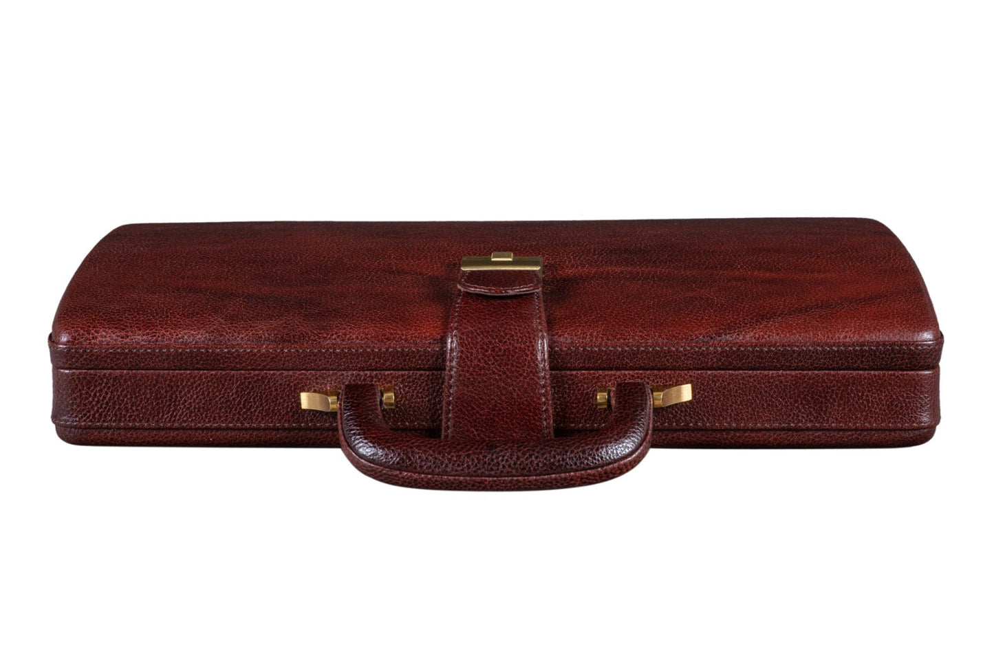 Executive Men's Leather Attache Briefcase Brown/Cherry Red - Tampa Home & Garden Store