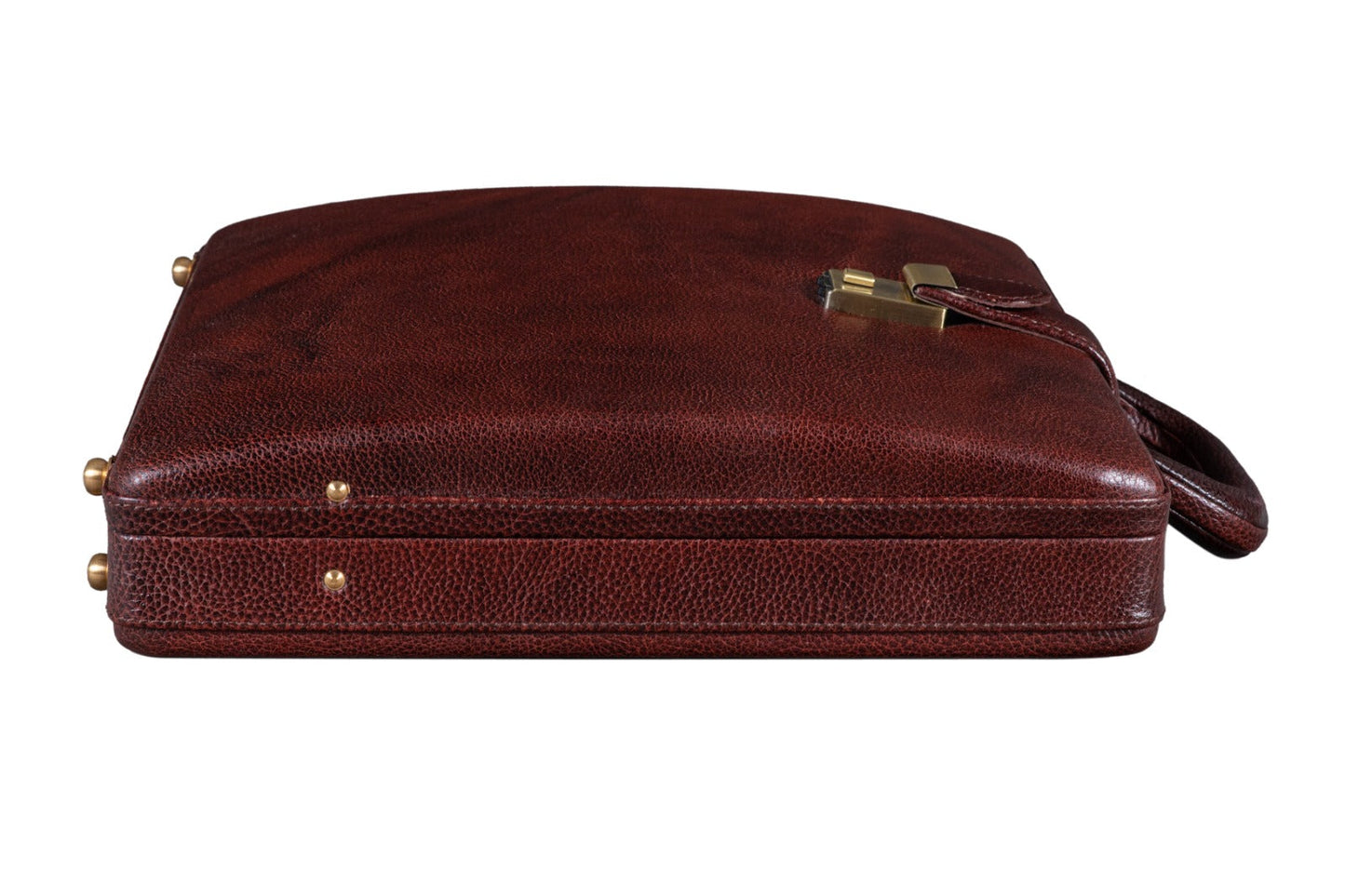 Executive Men's Leather Attache Briefcase Brown/Cherry Red - Tampa Home & Garden Store