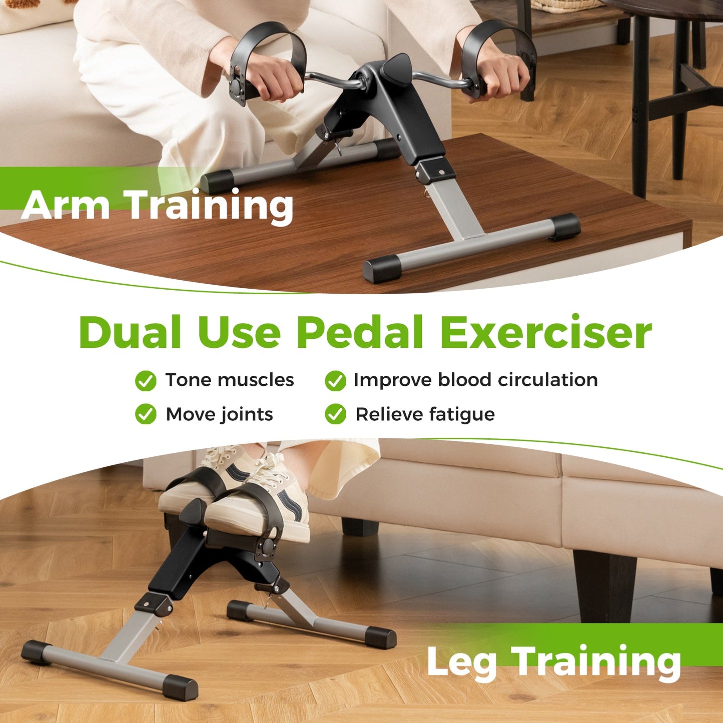Under-desk pedal exerciser with LCD display for arm and leg training by DirectDeals on Tampa Home & Garden Store