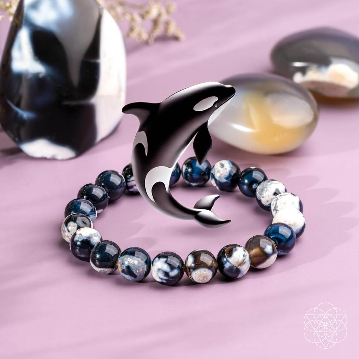 Exotic Orca Agate Bracelet of Deep Healing - Tampa Home & Garden Store
