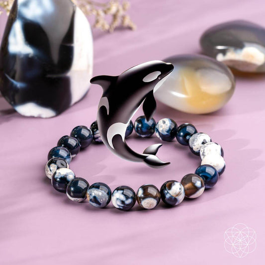 Exotic Orca Agate Bracelet of Deep Healing - Tampa Home & Garden Store