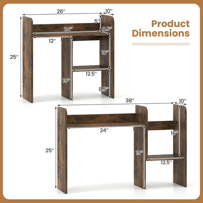 Expandable Desktop Bookshelf with Open Storage Cubes DirectDeals dark wood desk organizer on Tampa Home & Garden Store