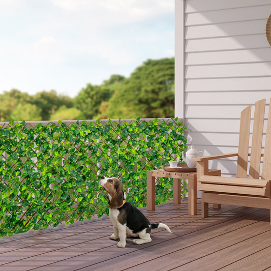Expandable Fence Privacy Screen Decorative Faux Fencing Panel with Real Willow Frame - Tampa Home & Garden Store