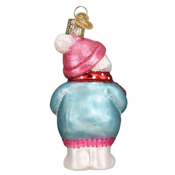 Expectant Snowlady Glass Ornament - Tampa Home & Garden Store