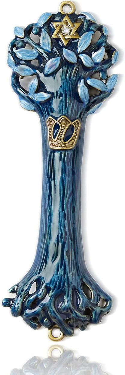 Exquisite Hand-Painted Mezuzah Case — Meaningful Jewish Gift & Home Blessing - Tampa Home & Garden Store