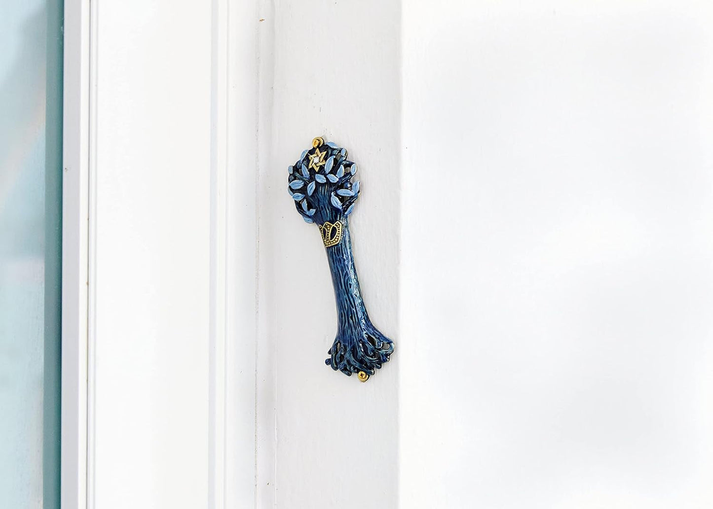 Exquisite Hand-Painted Mezuzah Case — Meaningful Jewish Gift & Home Blessing - Tampa Home & Garden Store