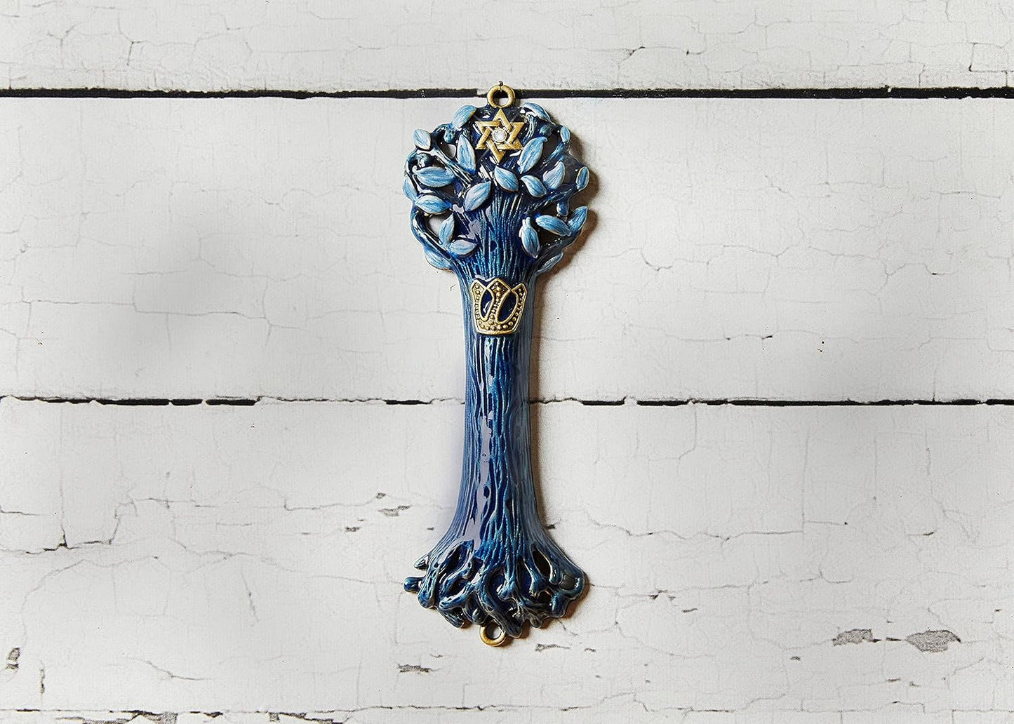 Exquisite Hand-Painted Mezuzah Case — Meaningful Jewish Gift & Home Blessing - Tampa Home & Garden Store