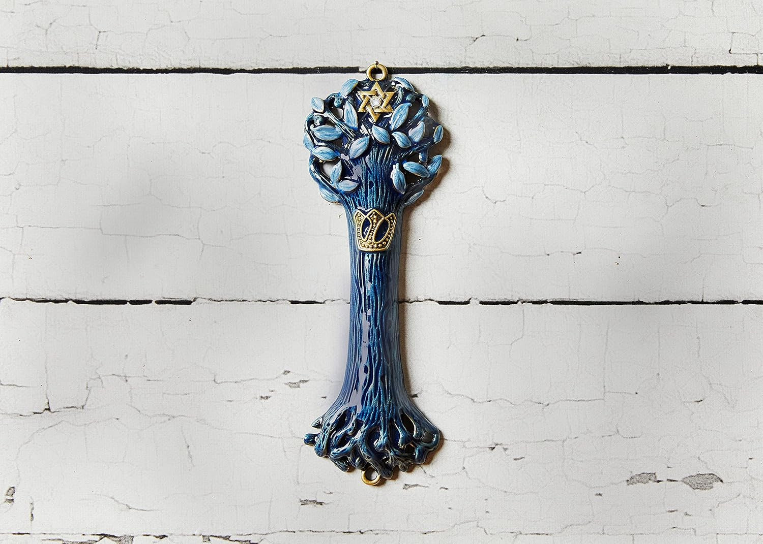Exquisite Hand-Painted Mezuzah Case — Meaningful Jewish Gift & Home Blessing - Tampa Home & Garden Store