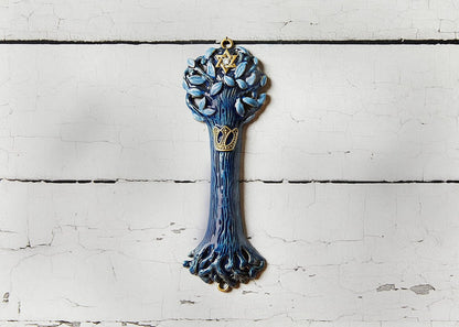Exquisite Hand-Painted Mezuzah Case — Meaningful Jewish Gift & Home Blessing - Tampa Home & Garden Store
