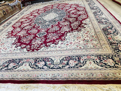 Exquisite Mint Hand-Knotted Peshawar Oriental Wool Rug – 9' x 12' - Tampa Home & Garden Store