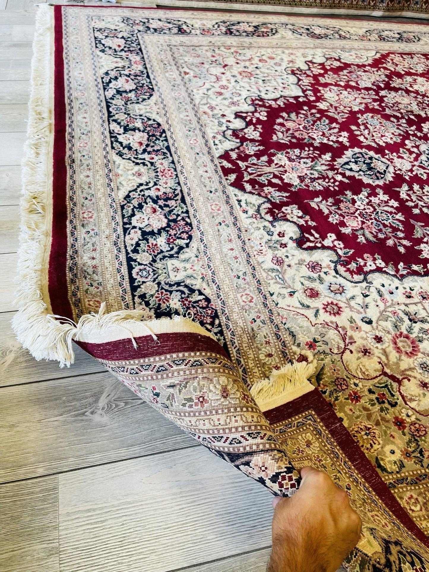 Exquisite Mint Hand-Knotted Peshawar Oriental Wool Rug – 9' x 12' - Tampa Home & Garden Store