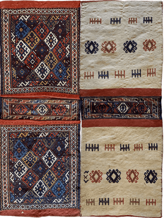 Exquisite Persian Qashqai Nomadic Vintage Khorjin ‘Saddle bag’ - Tampa Home & Garden Store