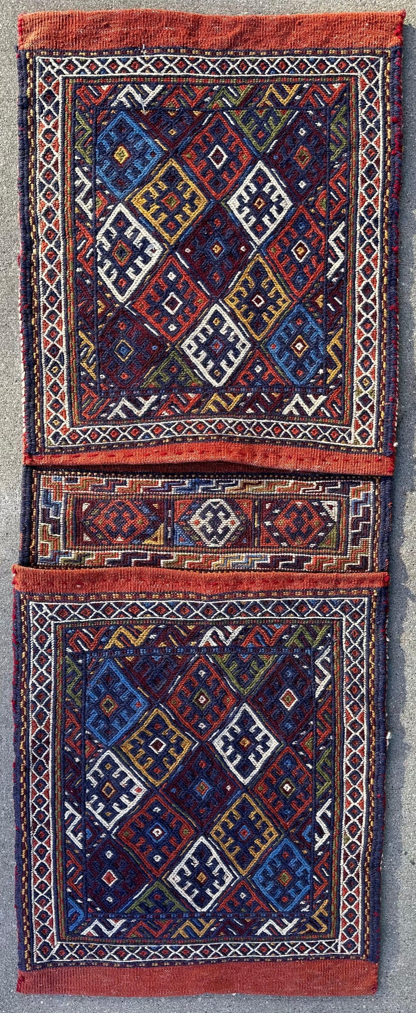 Exquisite Persian Qashqai Nomadic Vintage Khorjin ‘Saddle bag’ - Tampa Home & Garden Store