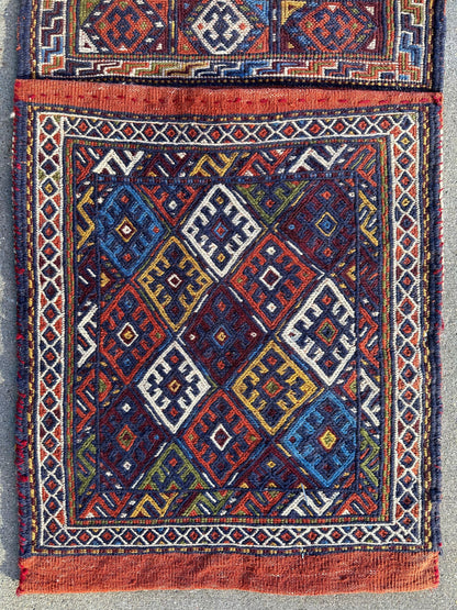Exquisite Persian Qashqai Nomadic Vintage Khorjin ‘Saddle bag’ - Tampa Home & Garden Store