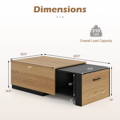 Extendable Coffee Table with Hidden Storage