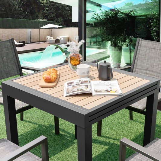 31.5-63 Inches Extendable Patio Table for 4-6 People-Natural - Tampa Home & Garden Store