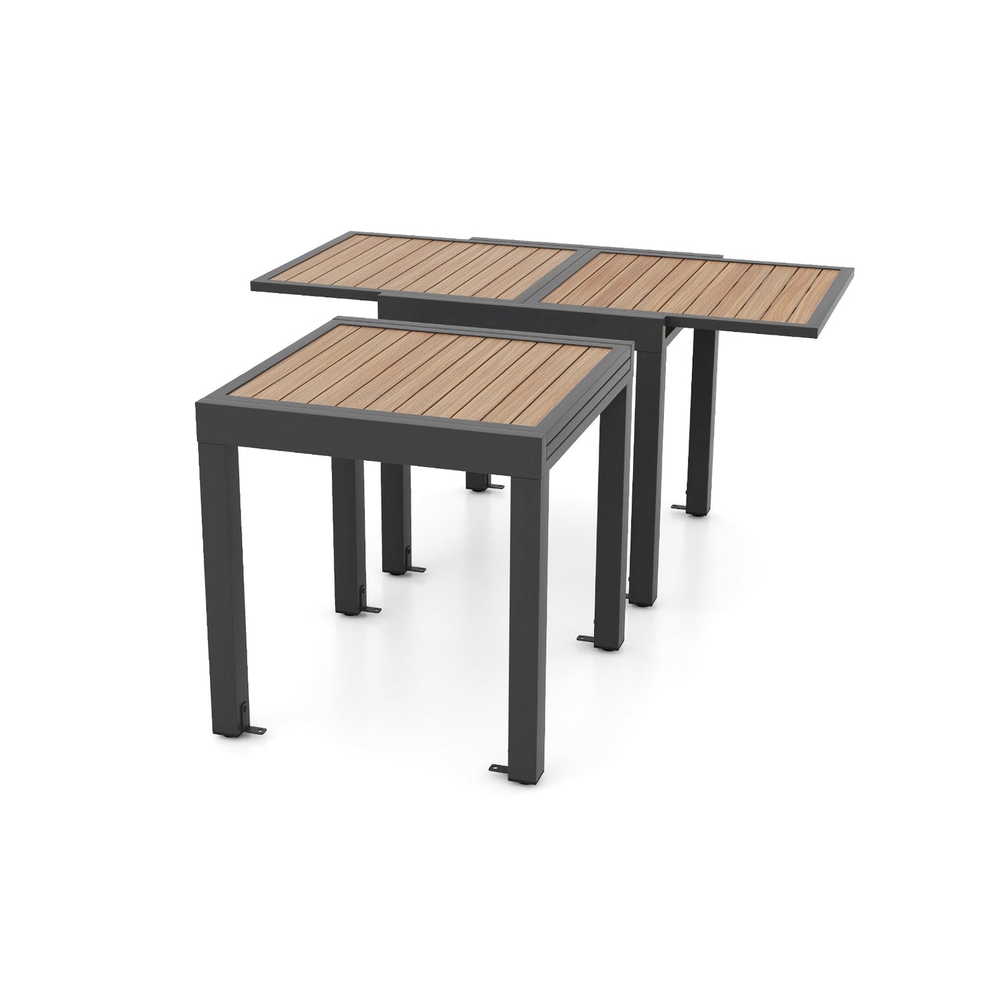 Mesa de Patio Extensible de 31.5-63 Pulgadas para 4-6 Personas - Natural