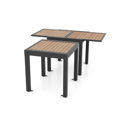 Mesa de Patio Extensible de 31.5-63 Pulgadas para 4-6 Personas - Natural