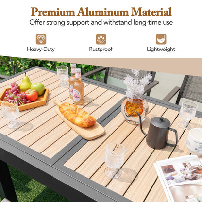 Mesa de Patio Extensible de 31.5-63 Pulgadas para 4-6 Personas - Natural