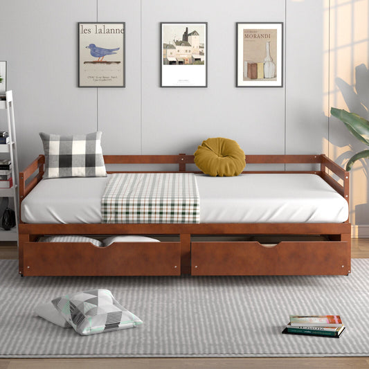 Extendable Twin to King Daybed with Trundle and 2 Storage Drawers - Tampa Home & Garden Store
